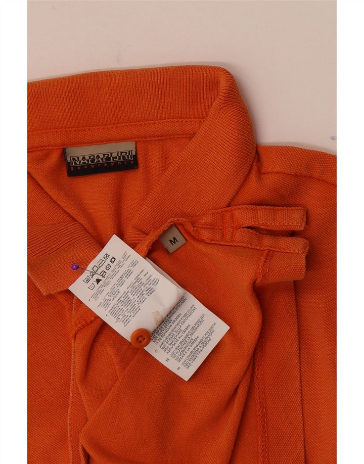 Camisa polo masculina Napapijri algodão laranja médio
