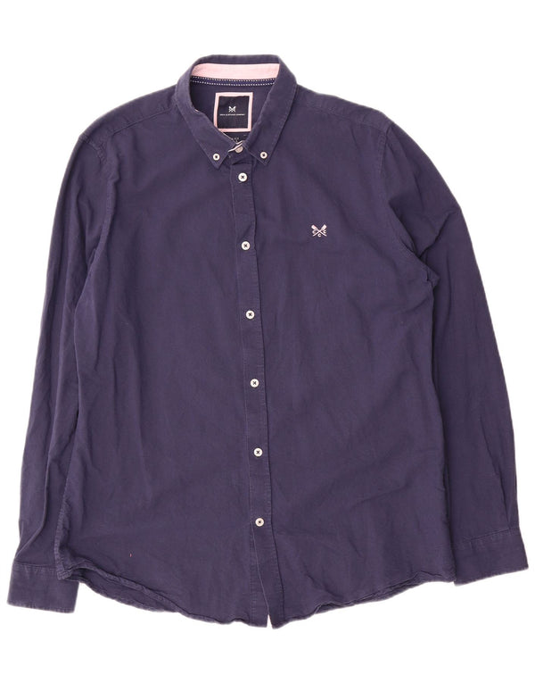 Crew Clothing Mens Camisa Slim Fit Grande Algodão Azul Marinho
