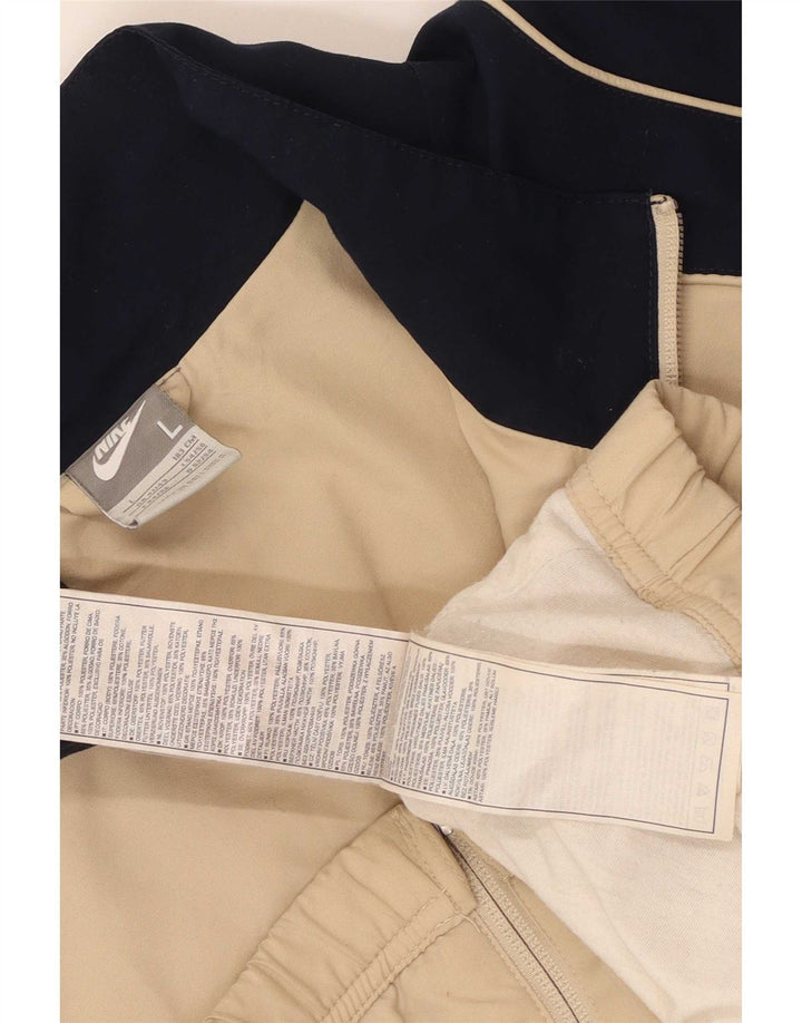 Nike Mens Tracksuit Top Jacket Grande Bege Colourblock Poliéster