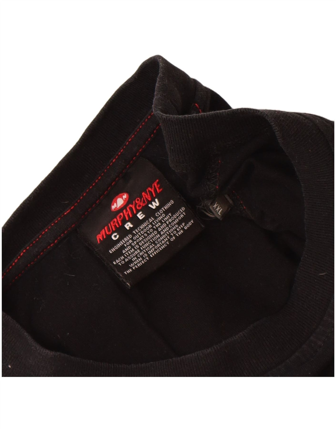 Murphy & Nye Top gráfico masculino manga comprida 2XL algodão preto
