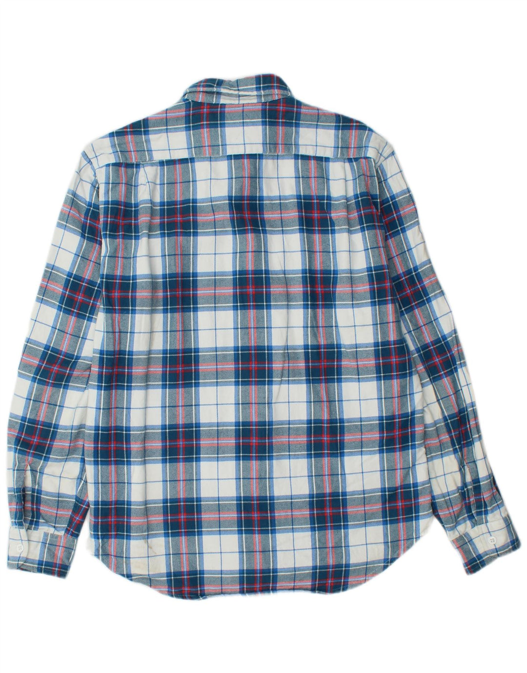 Camisa masculina de flanela de ajuste padrão BONOBOS algodão xadrez azul médio