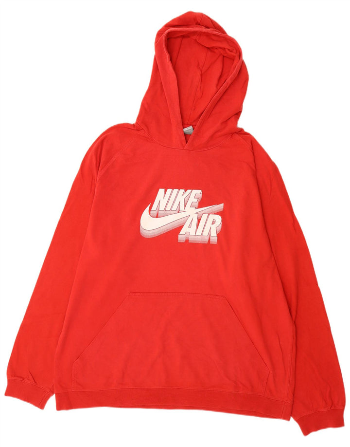 NIKE Masculino Air Graphic Hoodie Jumper UK 45/47 XL Algodão Vermelho