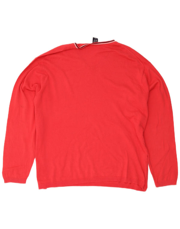 Suéter masculino Gap com decote em V XL de algodão vermelho