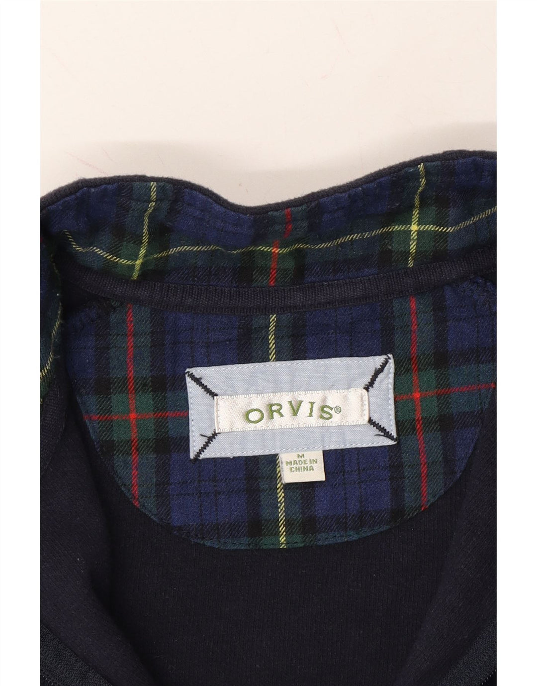 ORVIS Mens Zip Neck Sweatshirt Jumper Medium Navy Blue Cotton Vintage Orvis and Second-Hand Orvis from Messina Hembry 