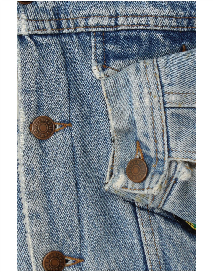 Jaqueta masculina uniforme gráfica jeans sherpa Reino Unido 36 azul pequeno