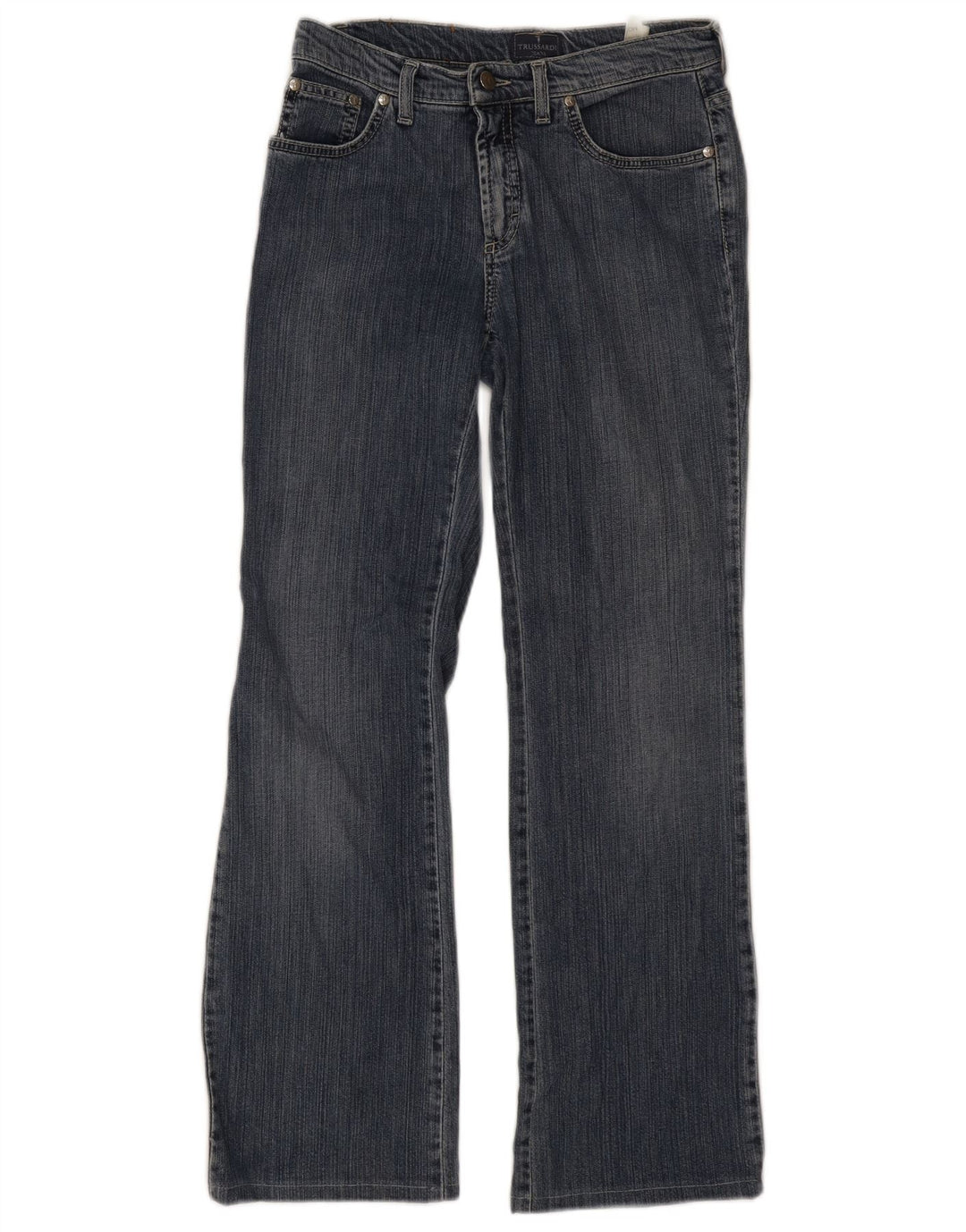 Jeans femininos TRUSSARDI Bootcut W27 L29 algodão azul