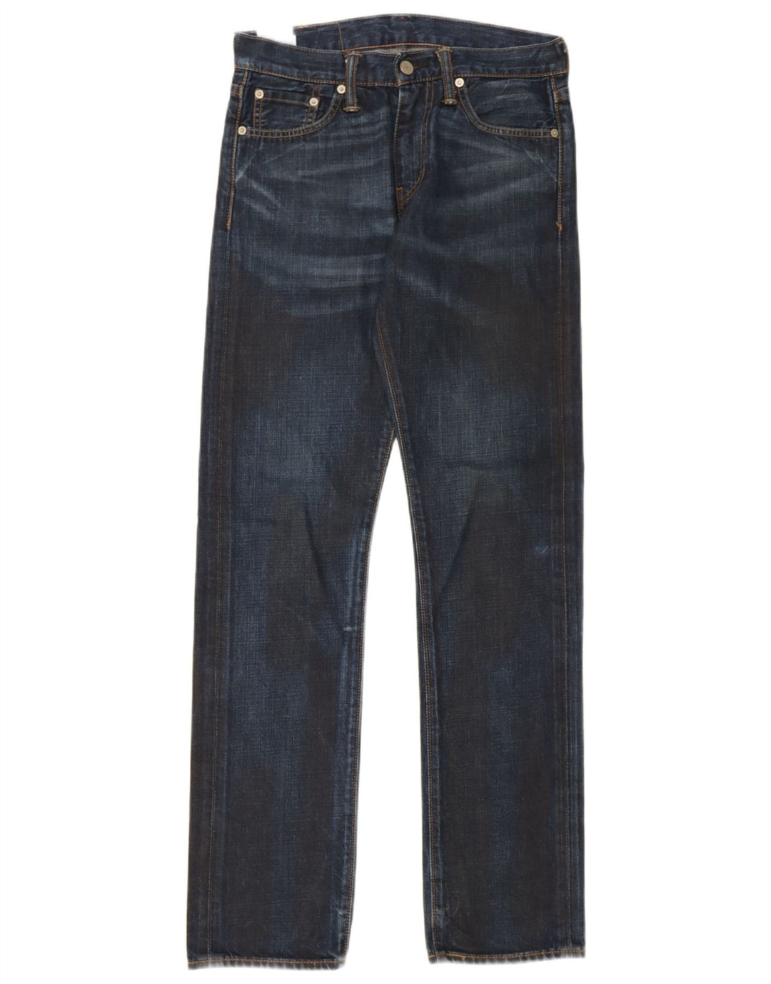Levi's Masculino 504 Straight Jeans W28 L32 Azul Marinho Algodão
