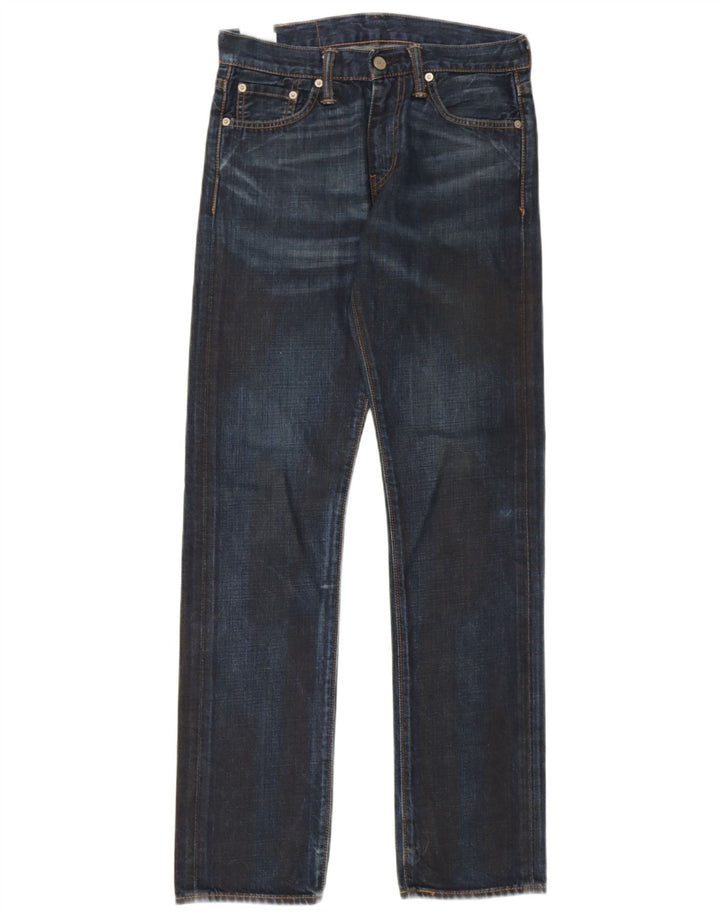 Levi's Masculino 504 Straight Jeans W28 L32 Azul Marinho Algodão