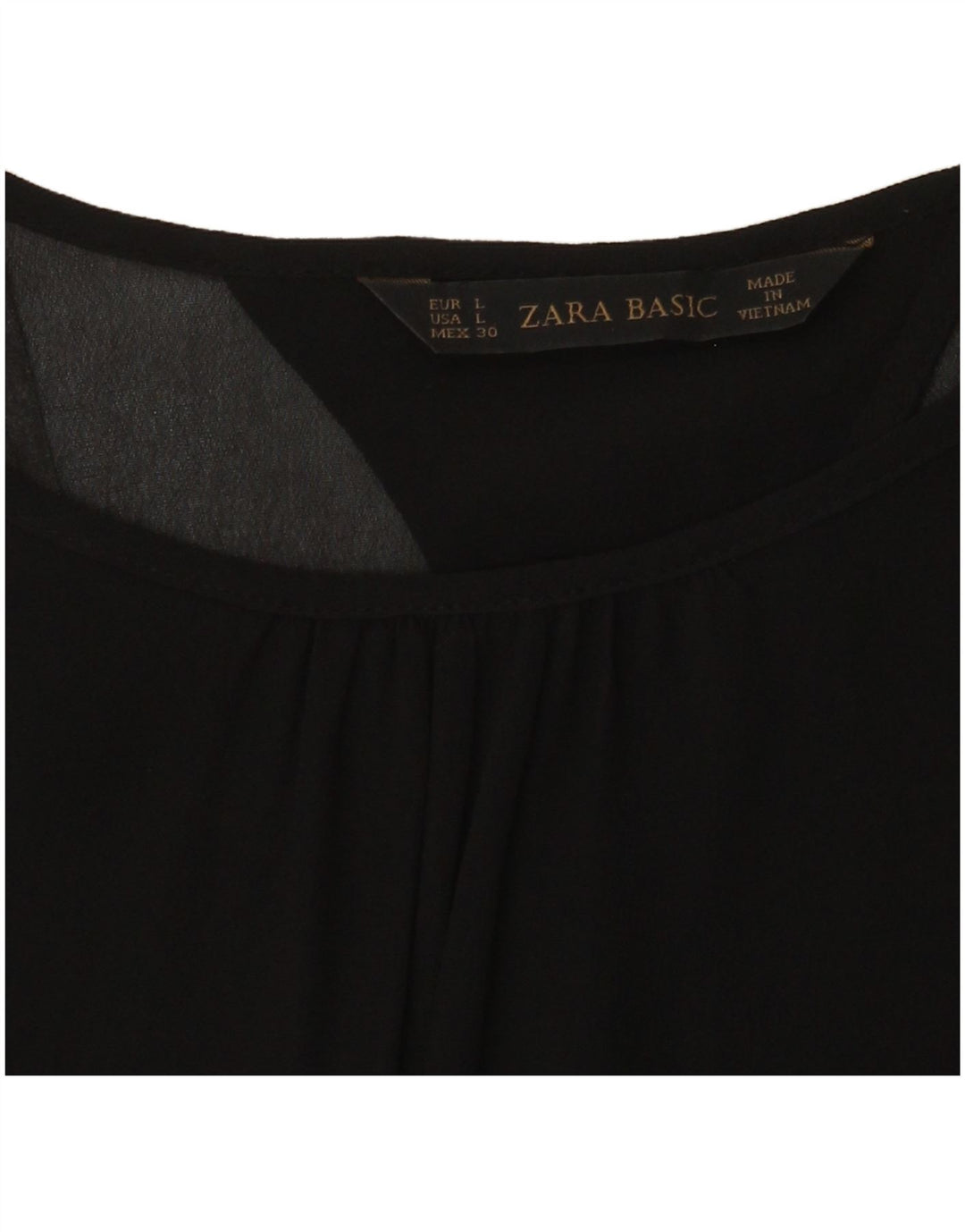 Blusa feminina de manga comprida Zara Top UK 14 grande preto