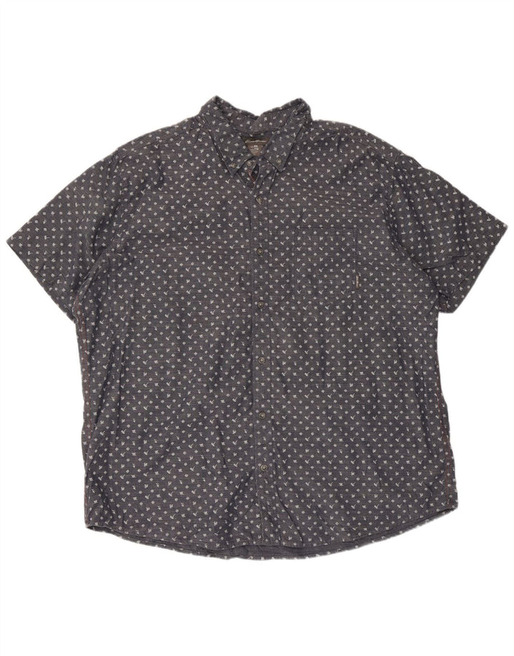 Camisa masculina de manga curta Eddie Bauer 2XL algodão manchado azul