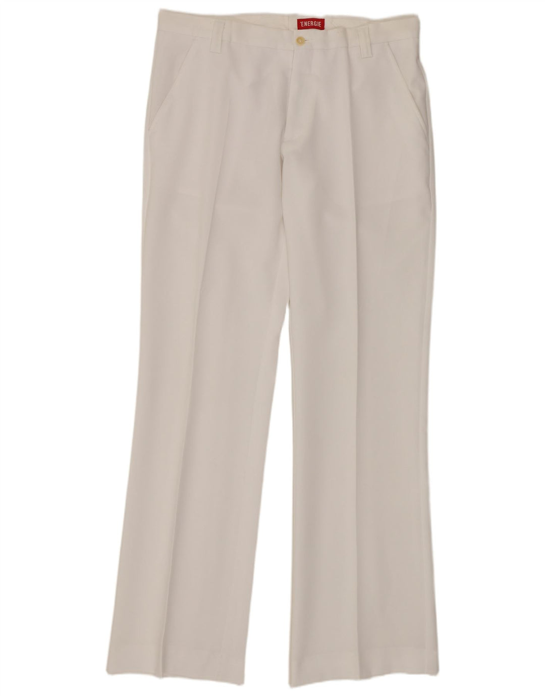 Calças Chino retas masculinas Energie W36 L34 poliéster branco