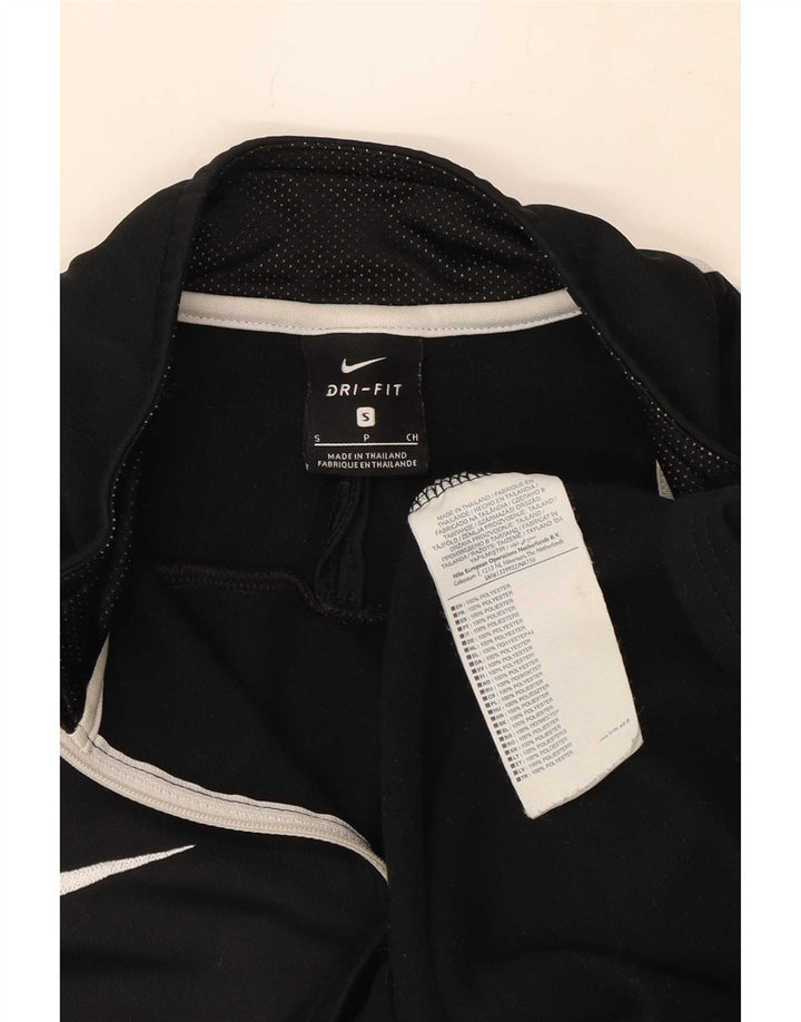 Pulôver masculino Nike Dri Fit com gola zip e moletom pequeno preto colorblock