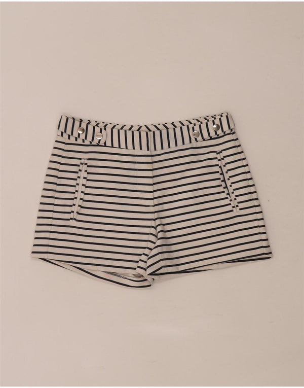 Zara Shorts casual feminino regular XS W28 listrado branco
