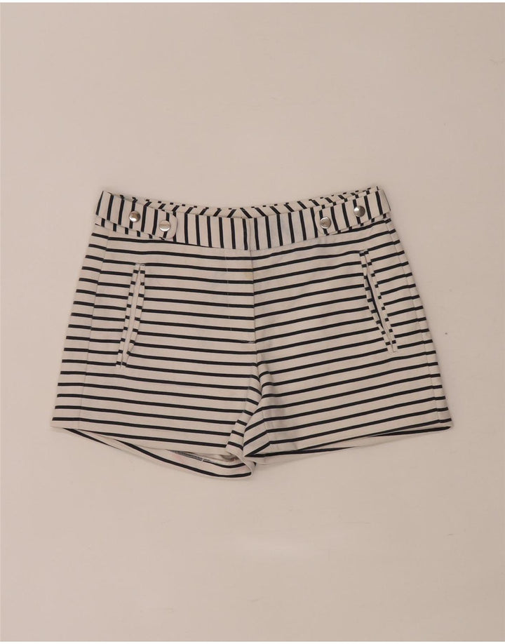 Zara Shorts casual feminino regular XS W28 listrado branco