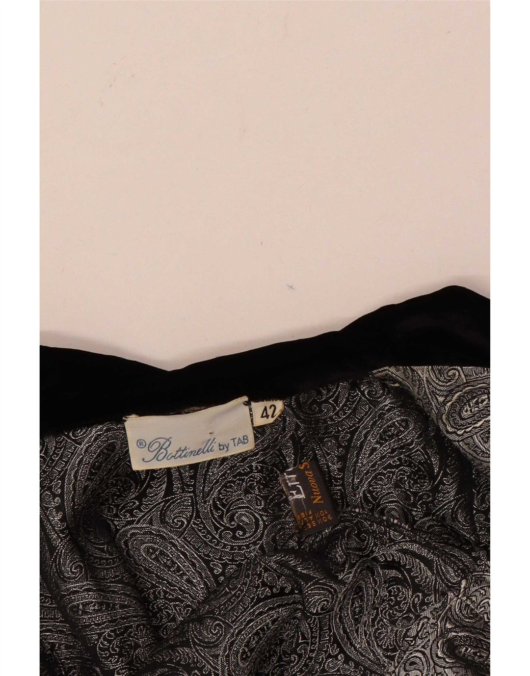Cardigan feminino vintage IT 42 médio prata paisley seda