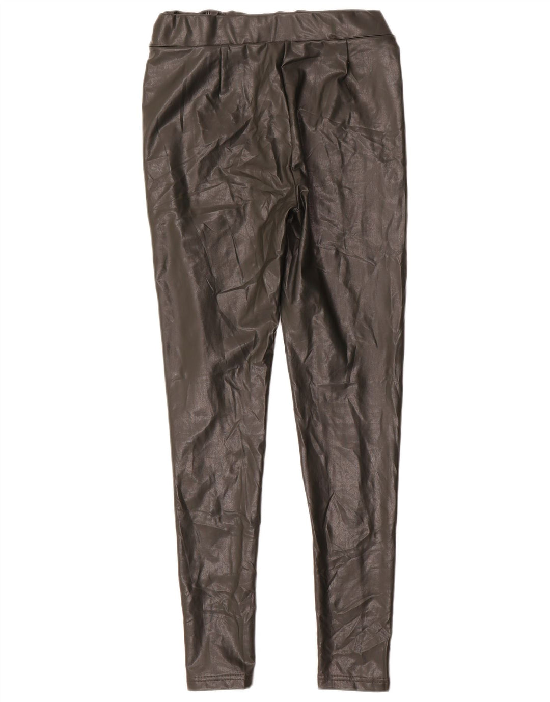 Leggings femininas de couro sintético Marks & Spencer Reino Unido 12 verde médio