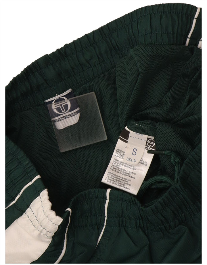 Sergio Tacchini Calça de treino masculina pequena verde colorblock poliéster