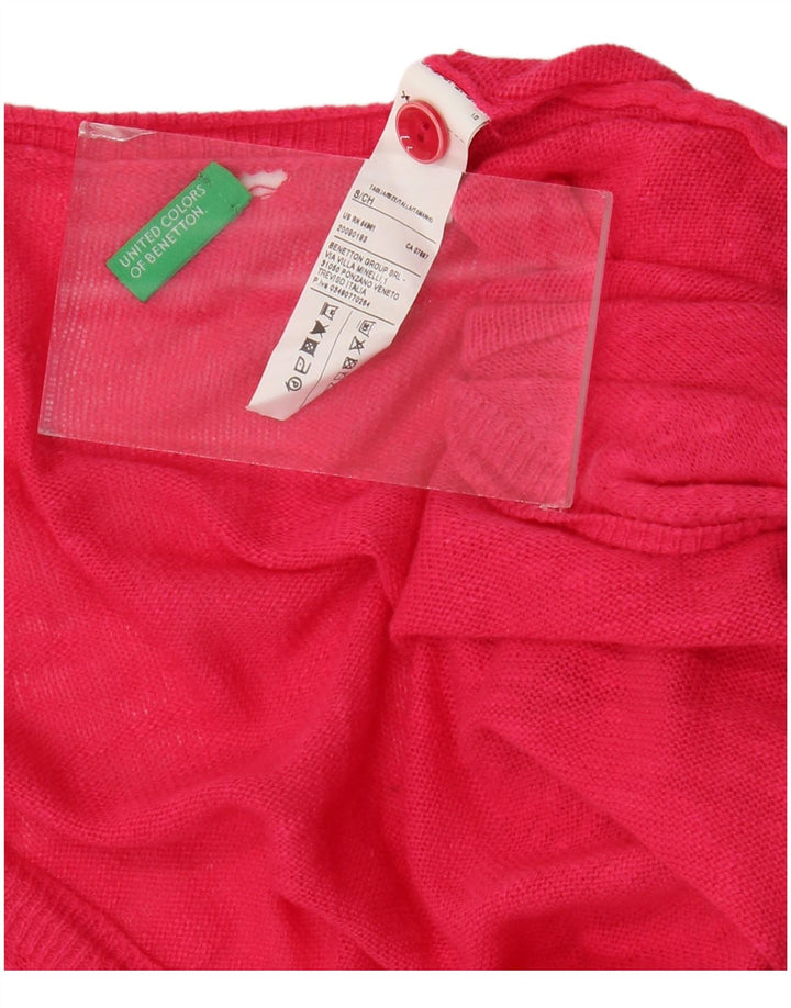 Suéter cardigã feminino oversized BENETTON Reino Unido 10 pequeno rosa