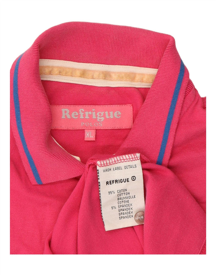 REFRIGUE Womens Polo Shirt UK 18 XL Pink Cotton Vintage Refrigue and Second-Hand Refrigue from Messina Hembry 