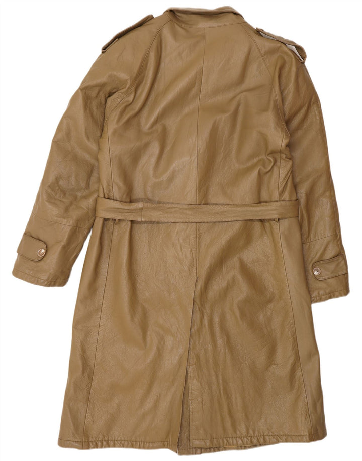 Casaco impermeável masculino de couro vintage IT 46 couro marrom pequeno