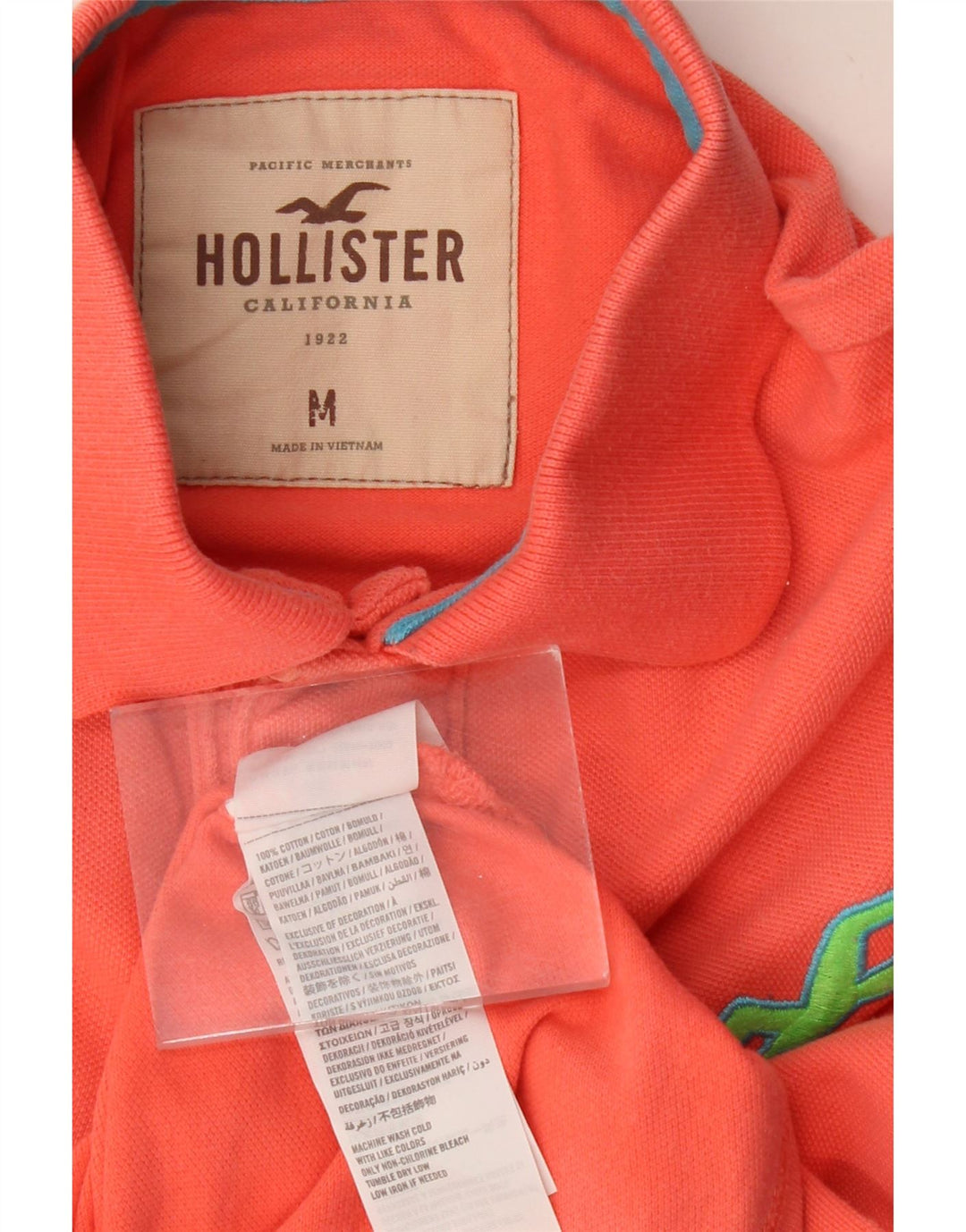 Camisa polo masculina HOLLISTER de algodão vermelho médio