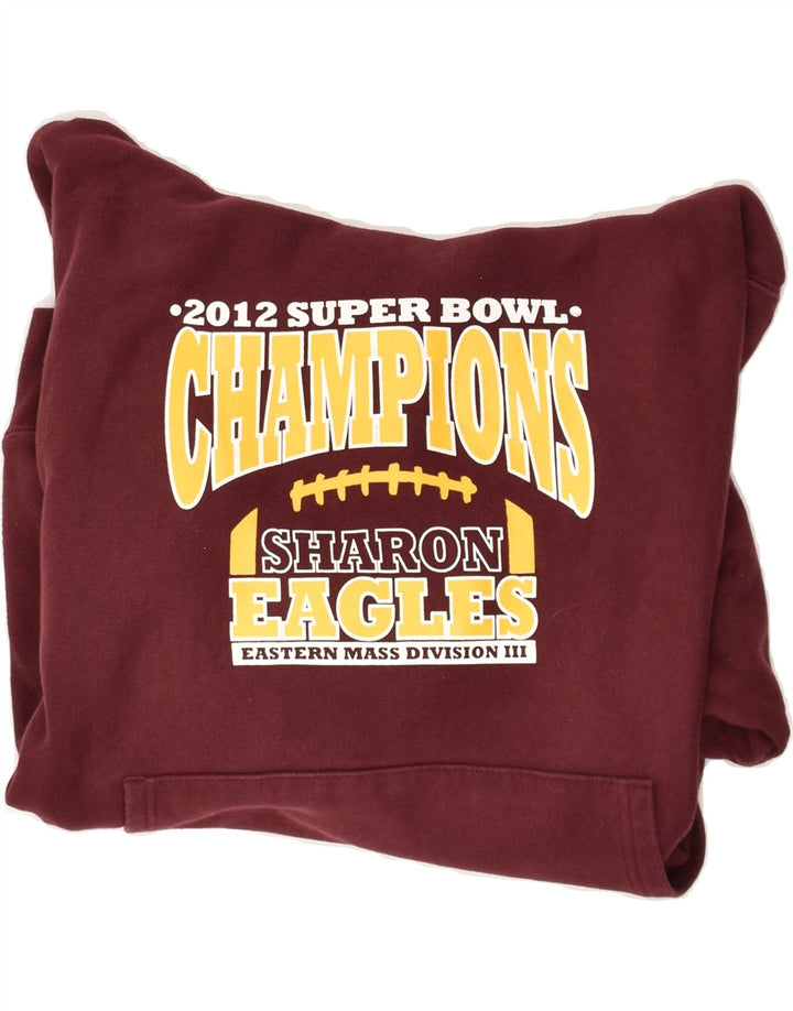 CHAMPION Mens Graphic Hoodie Jumper XL Burgundy Cotton Vintage Champion and Second-Hand Champion from Messina Hembry 