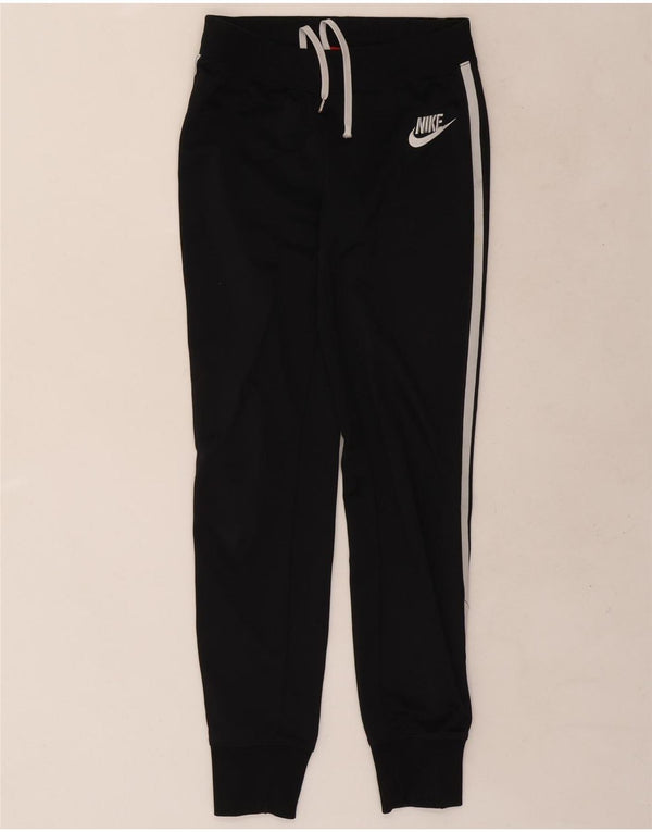 Nike Womens Tracksuit Calças Joggers UK 6 XS Preto Listrado Poliéster