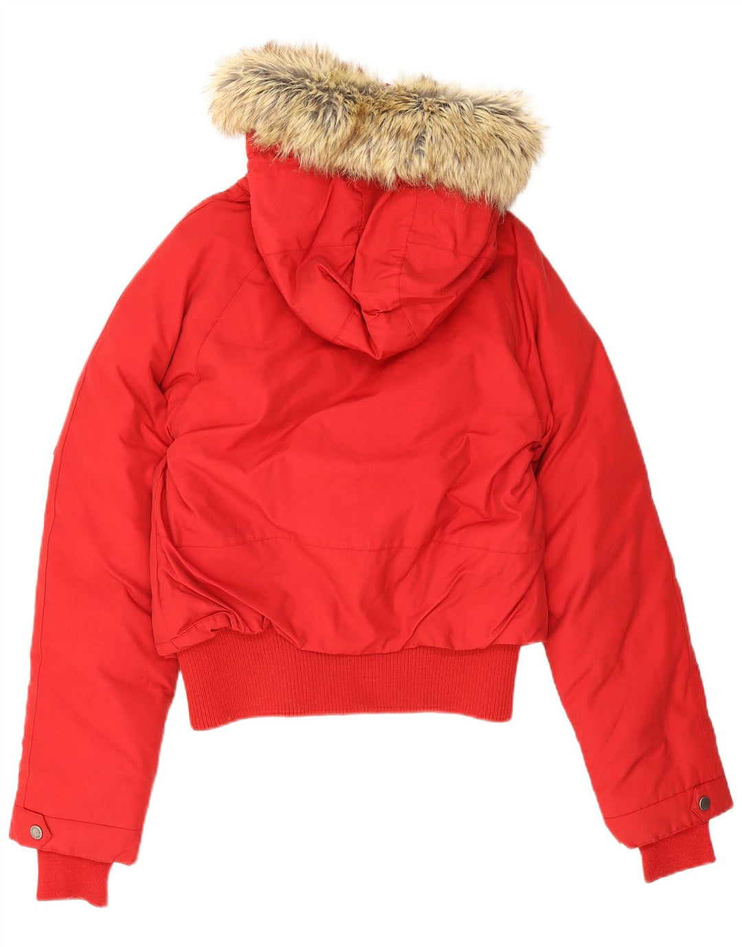 Jaqueta feminina acolchoada com capuz Woolrich Reino Unido 14 grande algodão vermelho