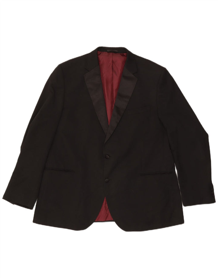 Jaqueta blazer masculina de ajuste regular de 2 botões Marks & Spencer Reino Unido 48 2XL preta
