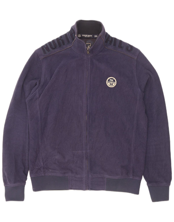 Jaqueta de lã gráfica masculina North Sails UK 42 XL azul marinho poliéster