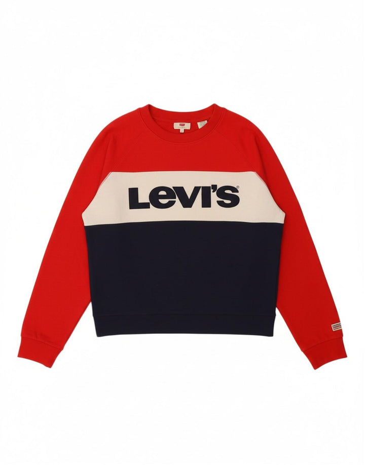 LEVI'S moletom feminino oversized jumper UK 10 pequeno multicolorido