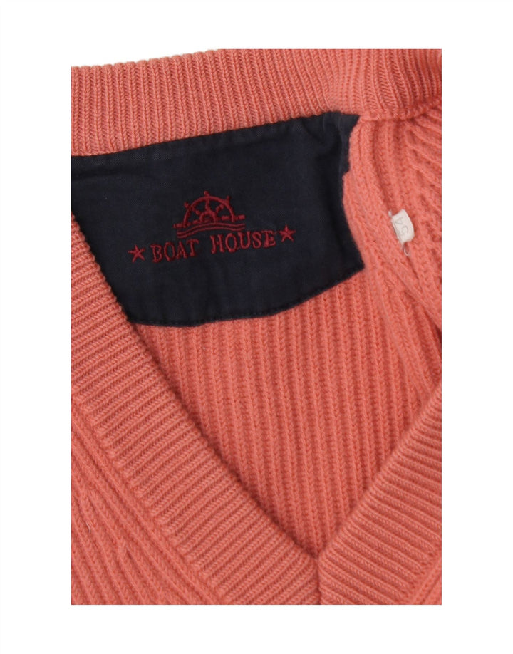 Suéter masculino com decote em V BOAT HOUSE IT 54 XL lã rosa