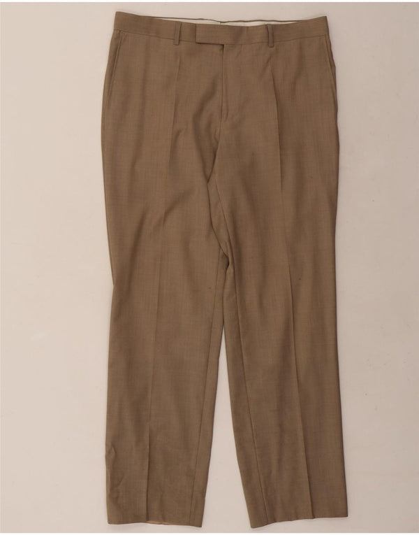 Calça de terno reto masculino Hugo Boss W36 L31 marrom
