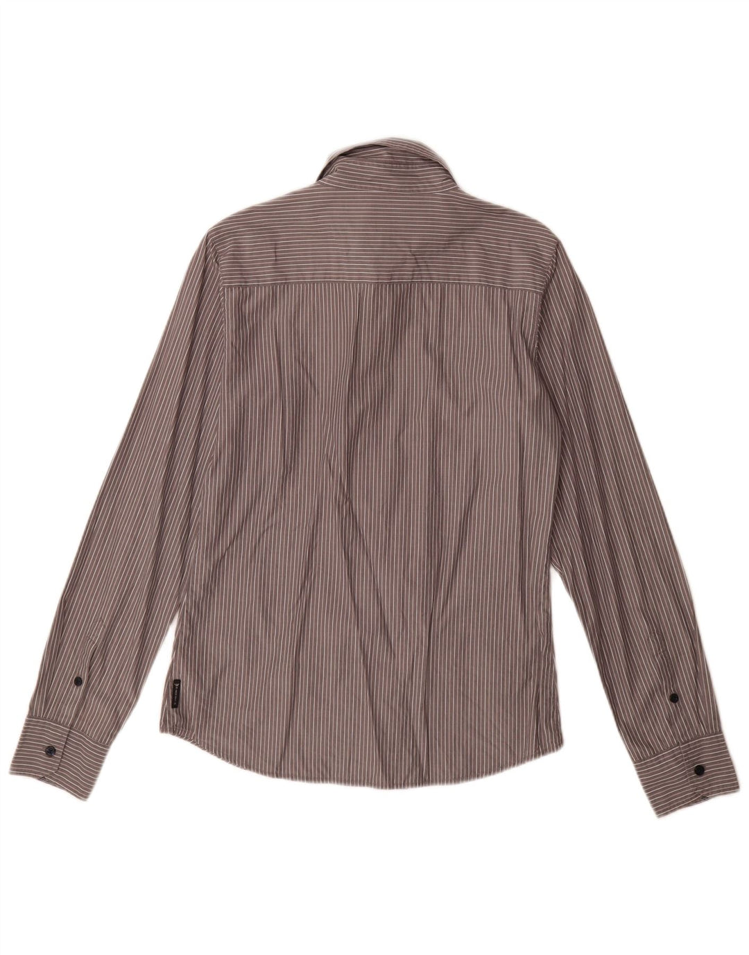 Camisa Armani Junior Menino 15-16 Anos Cinza Risca de Giz Algodão