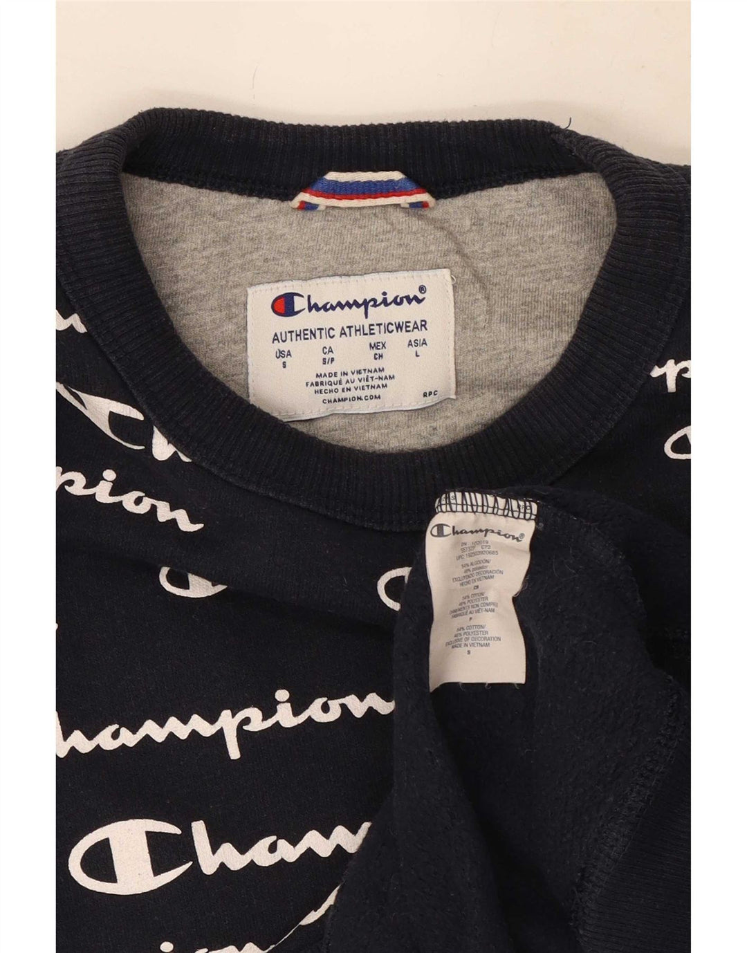 Champion moletom masculino gráfico jumper pequeno azul marinho poliéster