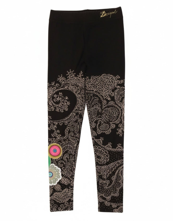 Leggings gráficas femininas Desigual UK 12 médio preto paisley