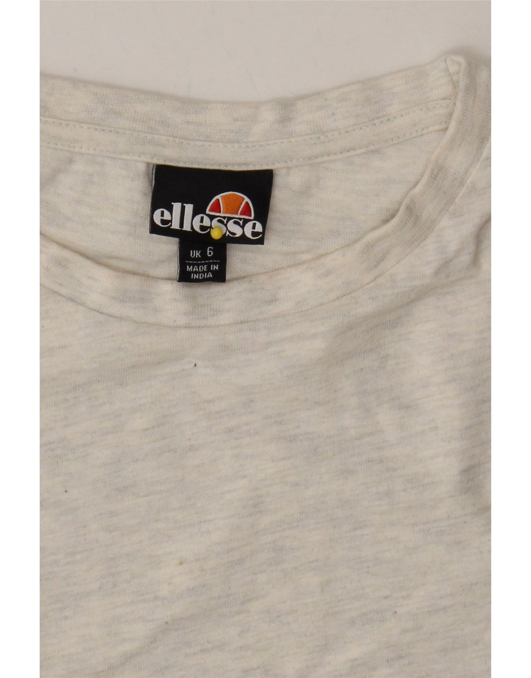ELLESSE Womens Crop Graphic Sweatshirt Jumper UK 6 XS Grey Cotton Vintage Ellesse and Second-Hand Ellesse from Messina Hembry 