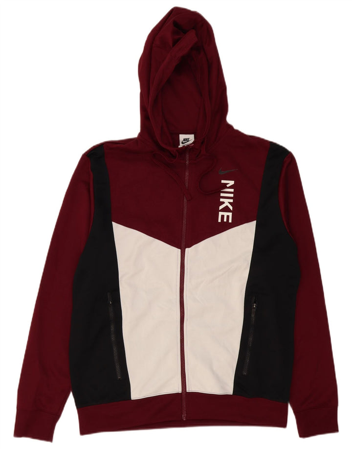 Suéter masculino Nike Graphic Zip com capuz médio cor de vinho em poliéster