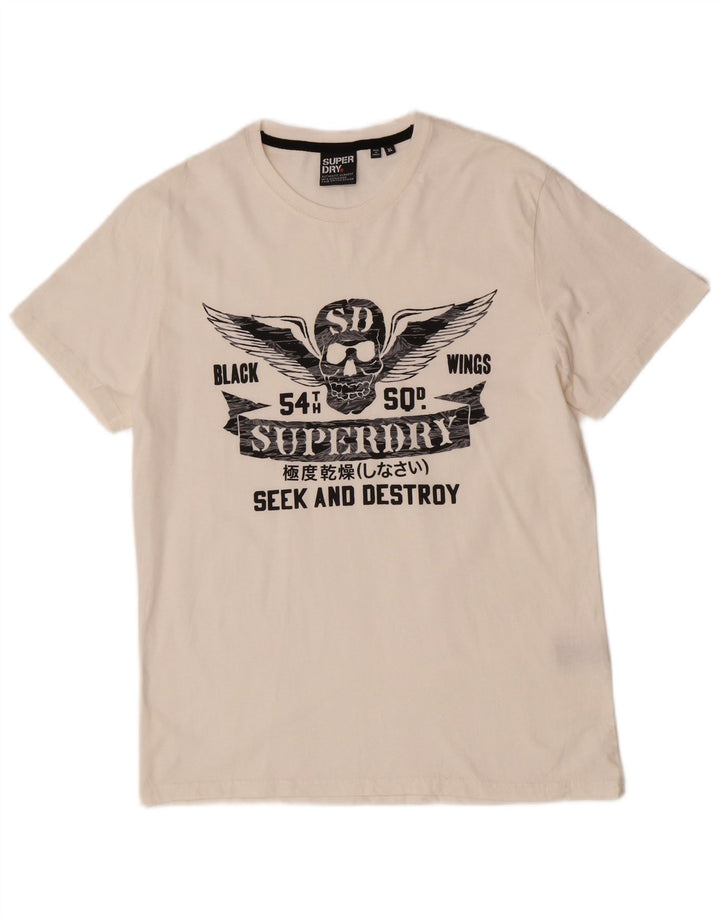 Camiseta gráfica masculina Superdry Top XL algodão branco