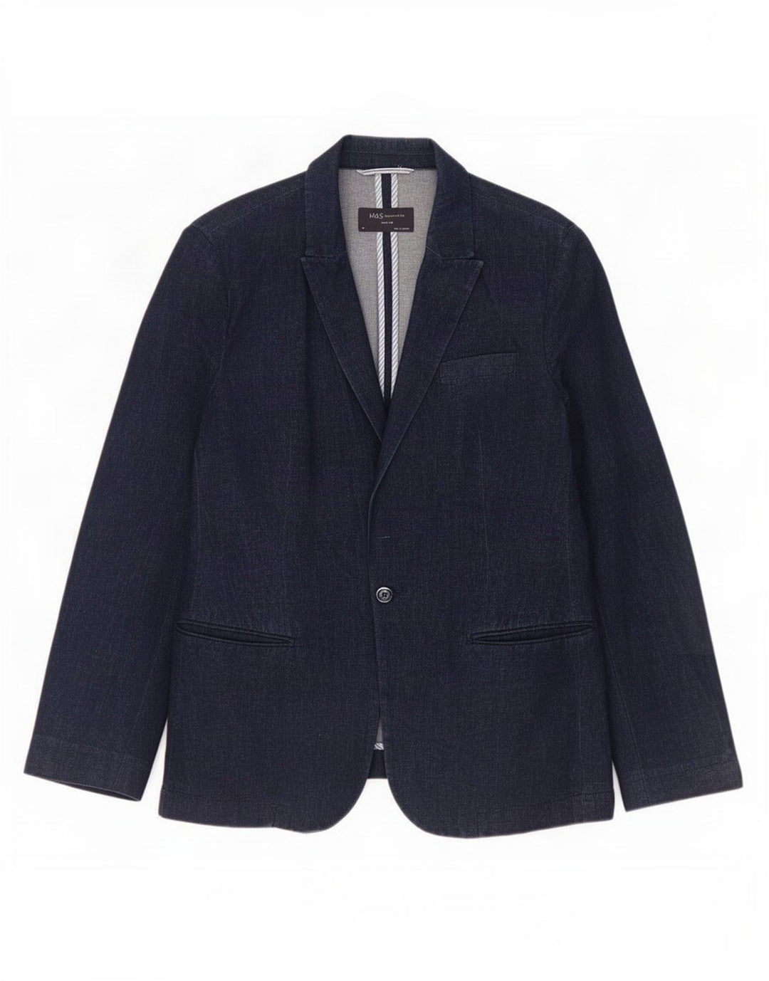 Jaqueta blazer feminina Marks & Spencer com 1 botão Reino Unido 14 azul marinho médio