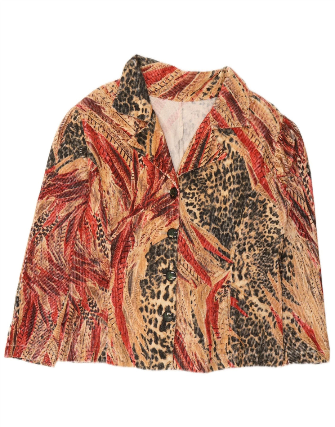 Jaqueta blazer feminina vintage com 4 botões Reino Unido 10 pequena multicolorida