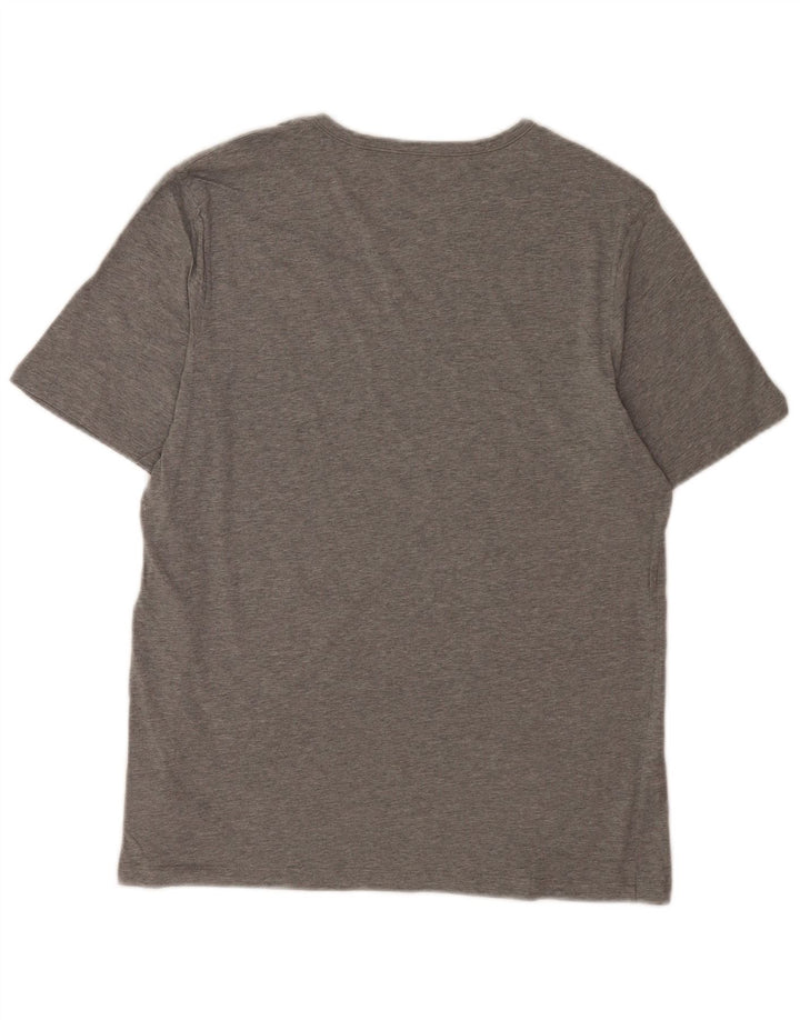 Camiseta masculina Hugo Boss grande algodão manchado cinza