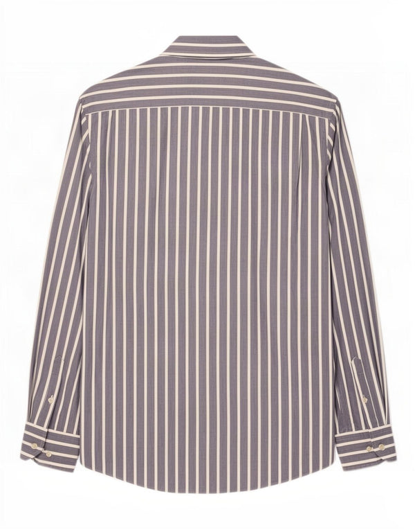 Massimo Dutti Mens Shirt Large Blue Pinstripe