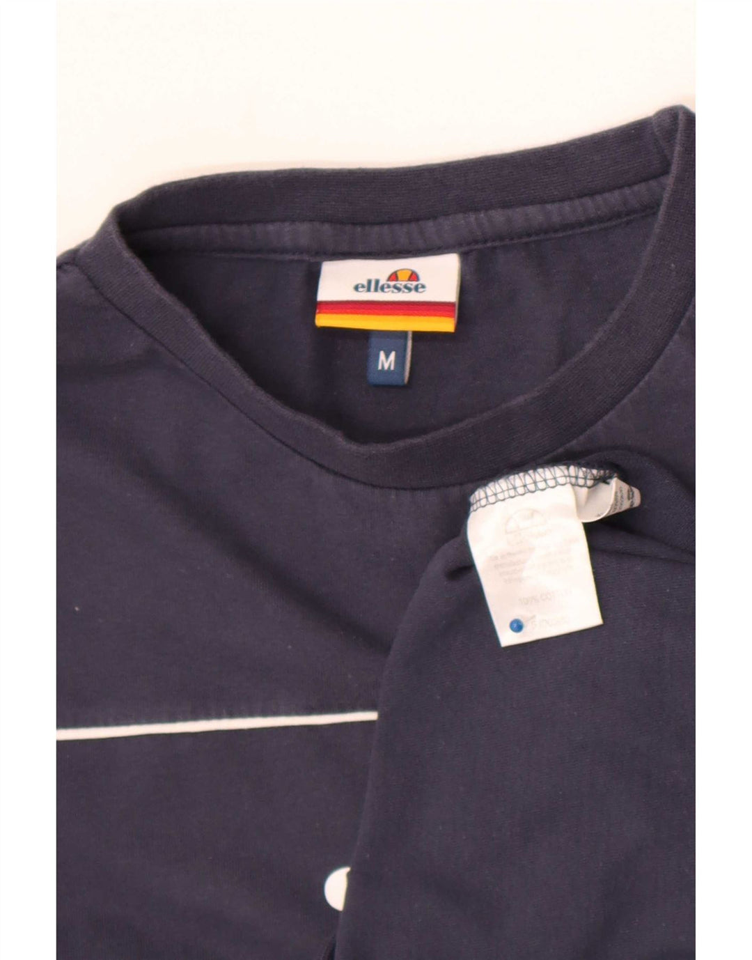 Ellesse Mens Regular Fit Gráfico Top Manga Longa Médio Algodão Azul Marinho