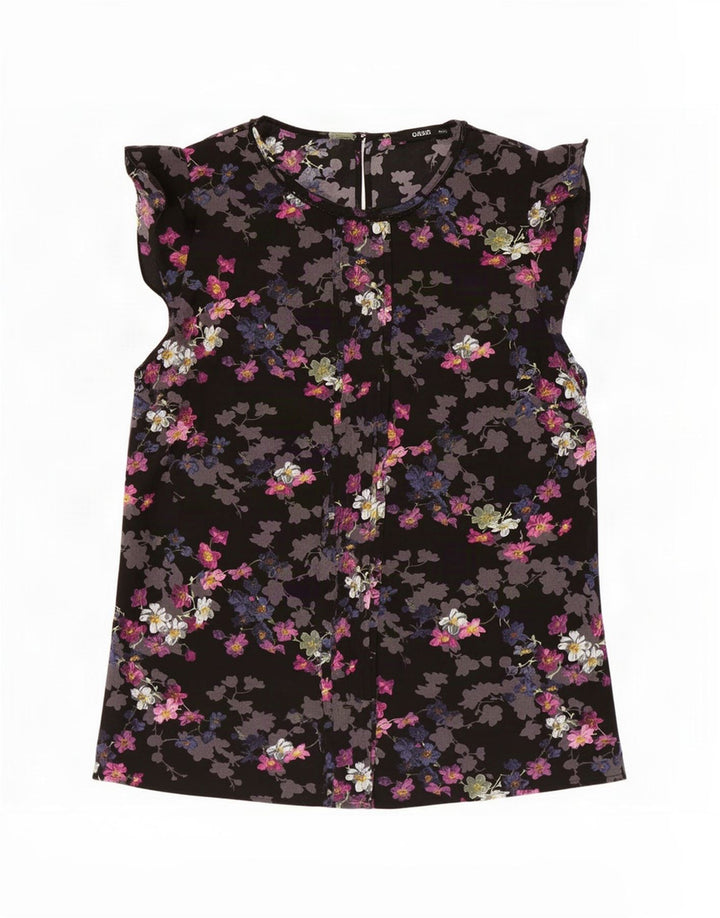 Blusa feminina Oasis UK 12 poliéster floral preto médio