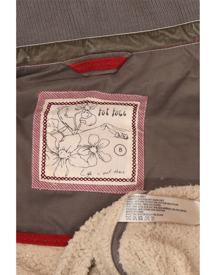 Poliéster cinza pequeno acolchoado Gilet UK 8 das mulheres gordas da cara