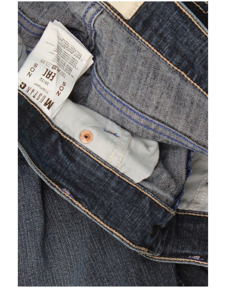 MUSTANG Mens Tramper Slim Jeans W36 L32 Azul Marinho Algodão