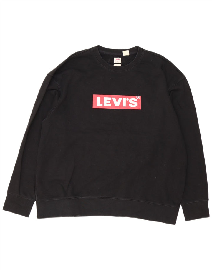 Levi's Mens Relaxed Graphic Moletom Jumper XL Preto Algodão
