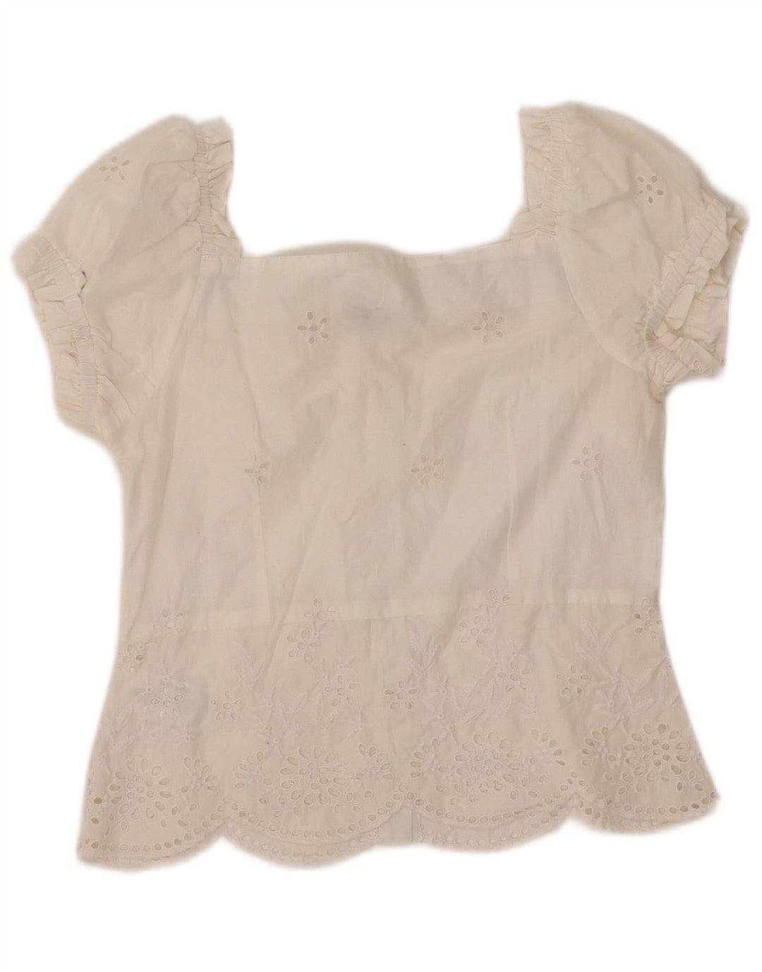 Blusa feminina de manga curta WAREHOUSE UK 10 pequena poliéster branco