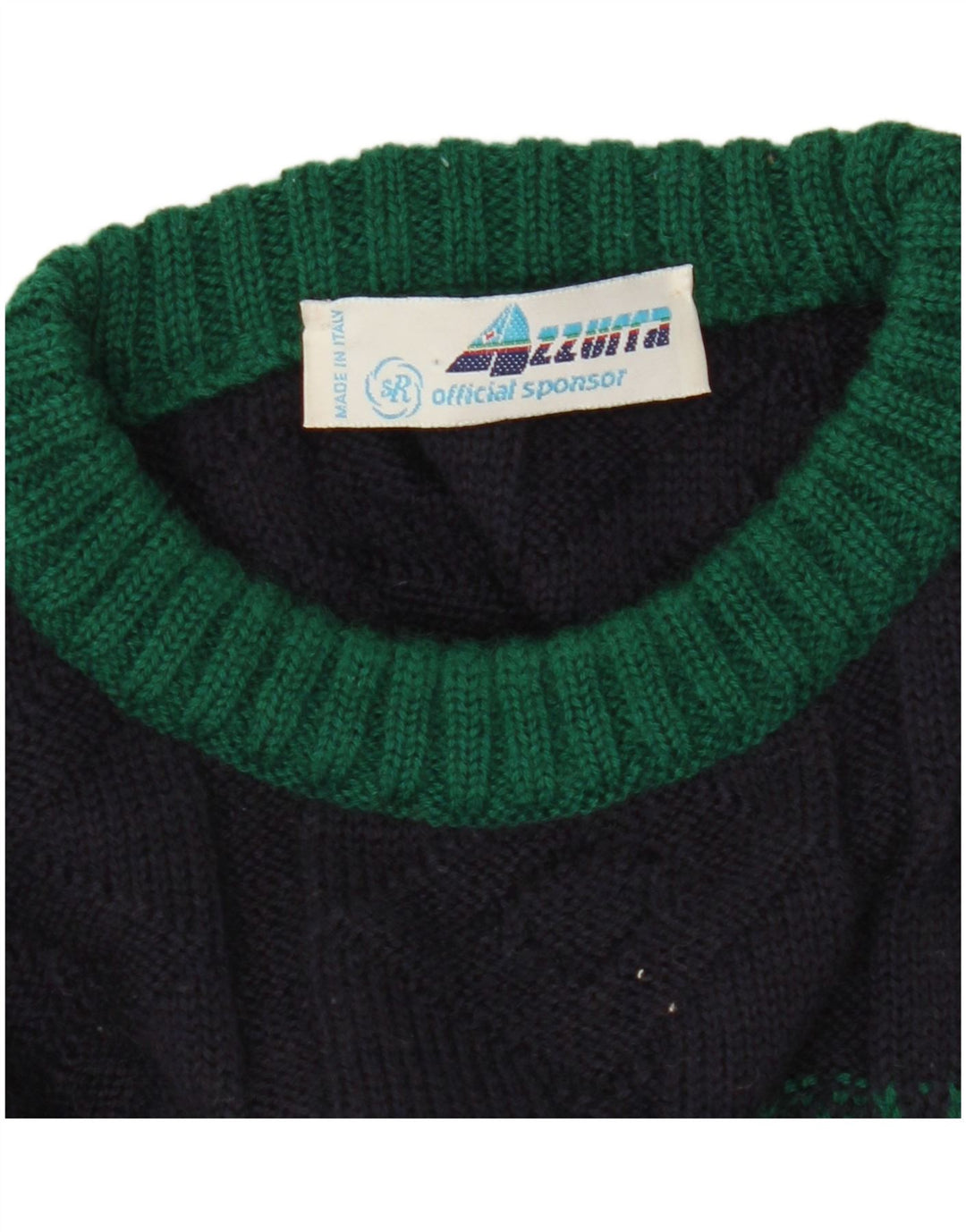 Suéter masculino Azzurra com gola redonda IT 50 médio azul marinho geométrico